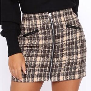 HYFVE tweed plaid mini skirt size M